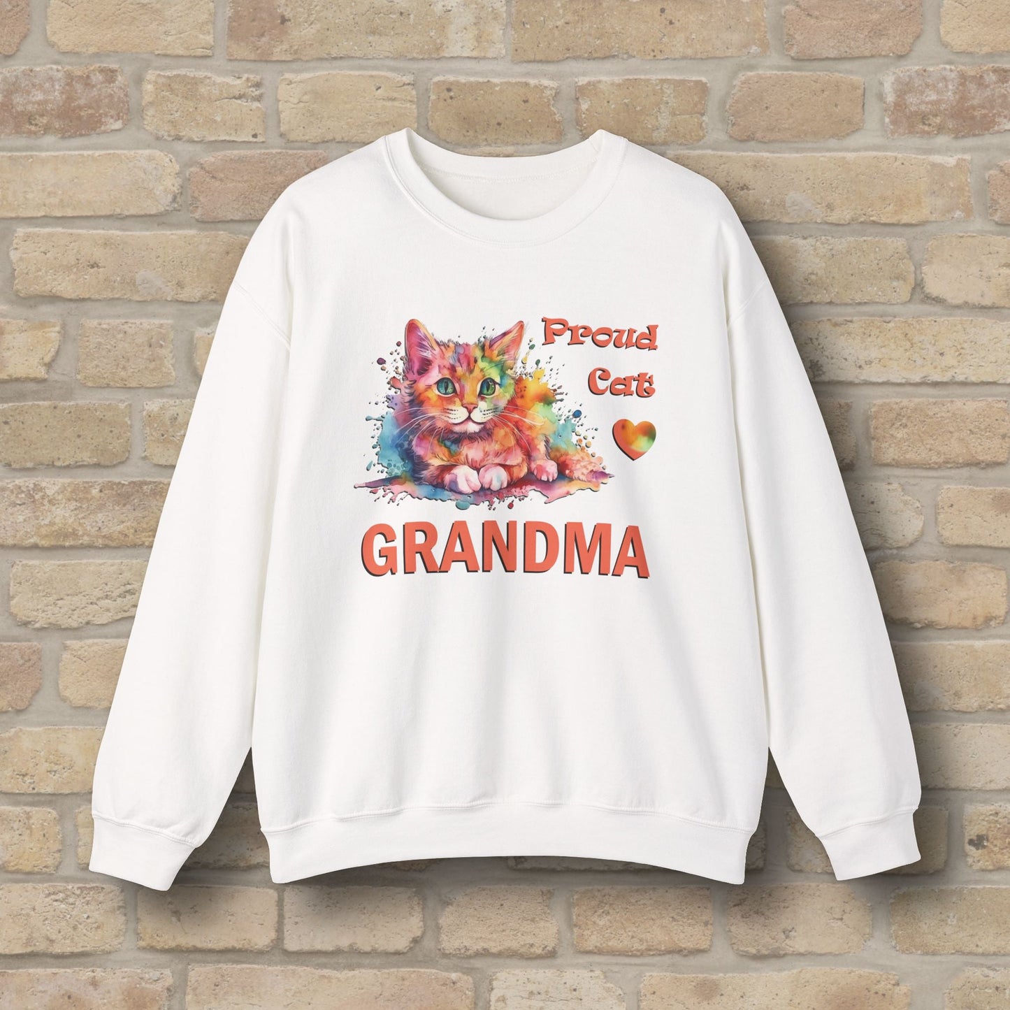 Graphic & Text Proud Cat Grandma Sweatshirt - Vibrant Styles