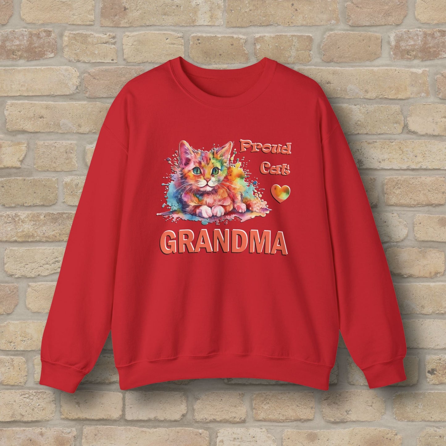 Graphic & Text Proud Cat Grandma Sweatshirt - Vibrant Styles