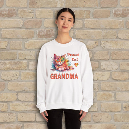 Graphic & Text Proud Cat Grandma Sweatshirt - Vibrant Styles