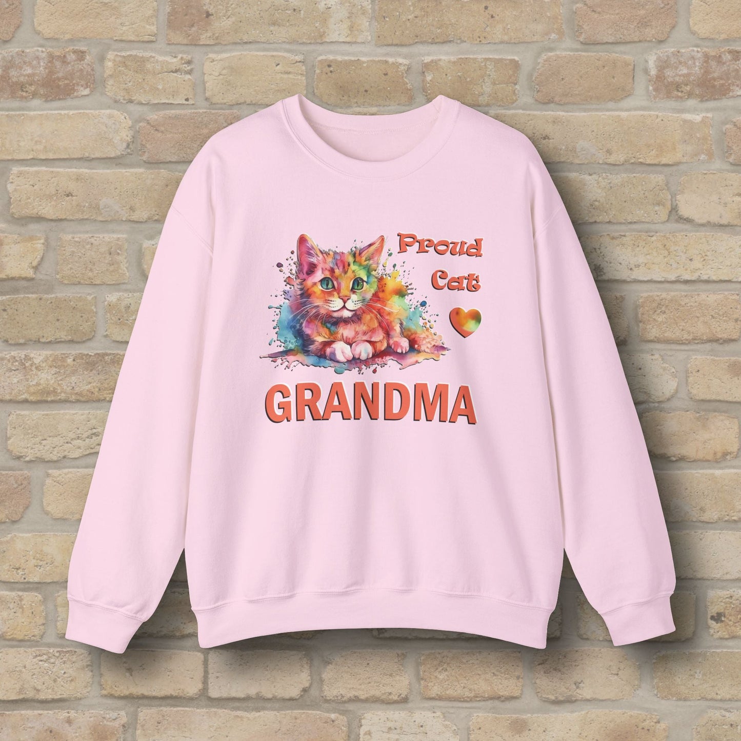 Graphic & Text Proud Cat Grandma Sweatshirt - Vibrant Styles