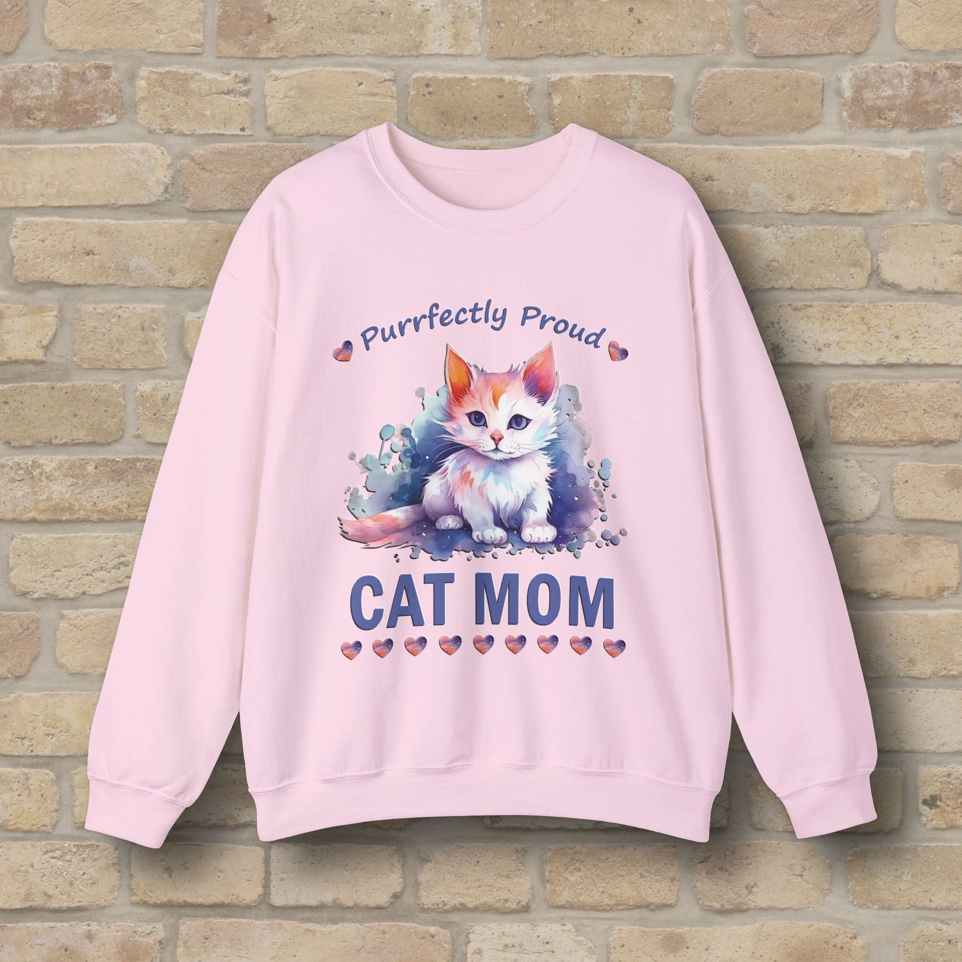 Graphic & Text Purrfectly Proud Cat Mom Sweatshirt - Vibrant Styles