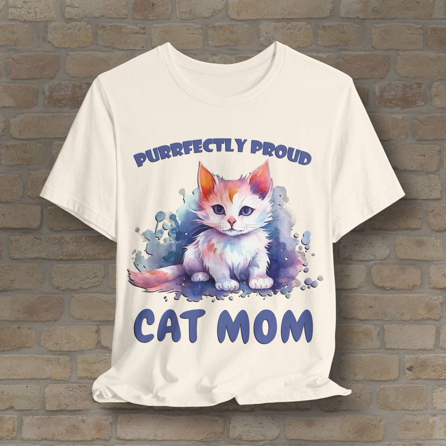 Graphic & Text Purrfectly Proud Cat Mom Tee - Vibrant Styles
