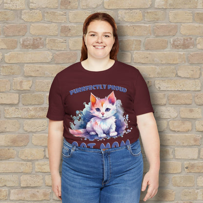 Graphic & Text Purrfectly Proud Cat Mom Tee - Vibrant Styles