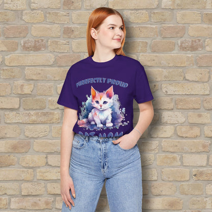 Graphic & Text Purrfectly Proud Cat Mom Tee - Vibrant Styles