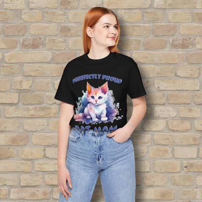Graphic & Text Purrfectly Proud Cat Mom Tee - Vibrant Styles