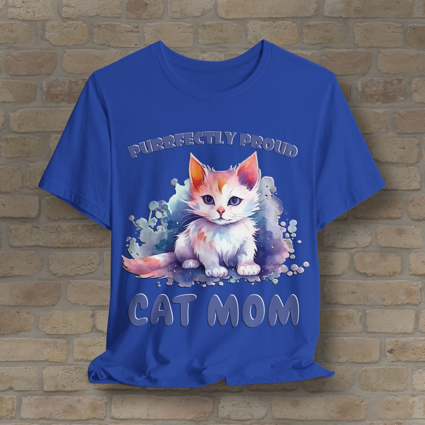 Graphic & Text Purrfectly Proud Cat Mom Tee - Vibrant Styles