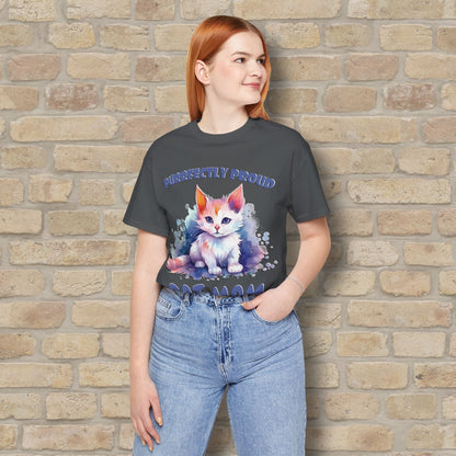 Graphic & Text Purrfectly Proud Cat Mom Tee - Vibrant Styles