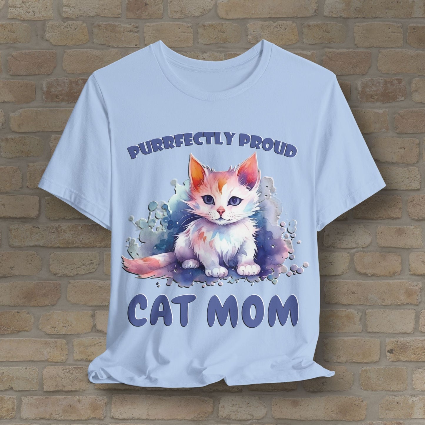 Graphic & Text Purrfectly Proud Cat Mom Tee - Vibrant Styles