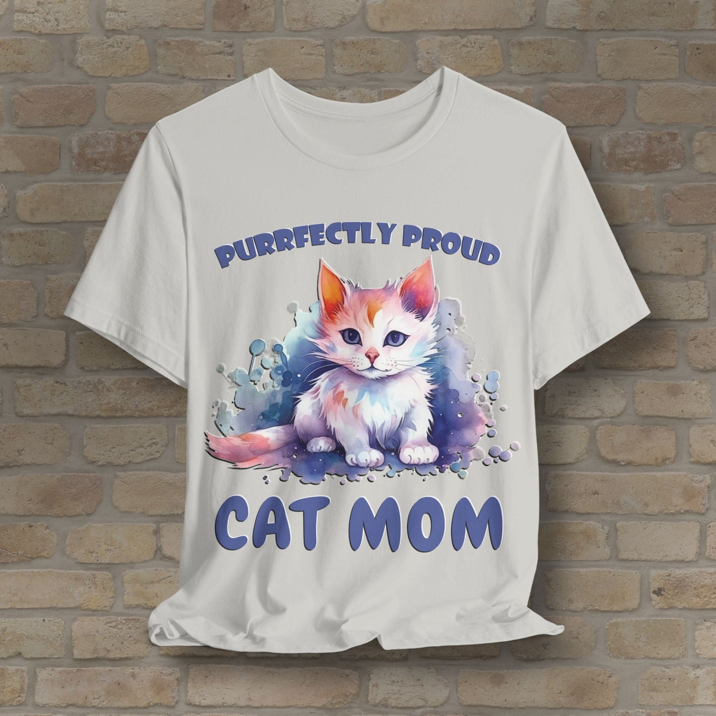 Graphic & Text Purrfectly Proud Cat Mom Tee - Vibrant Styles
