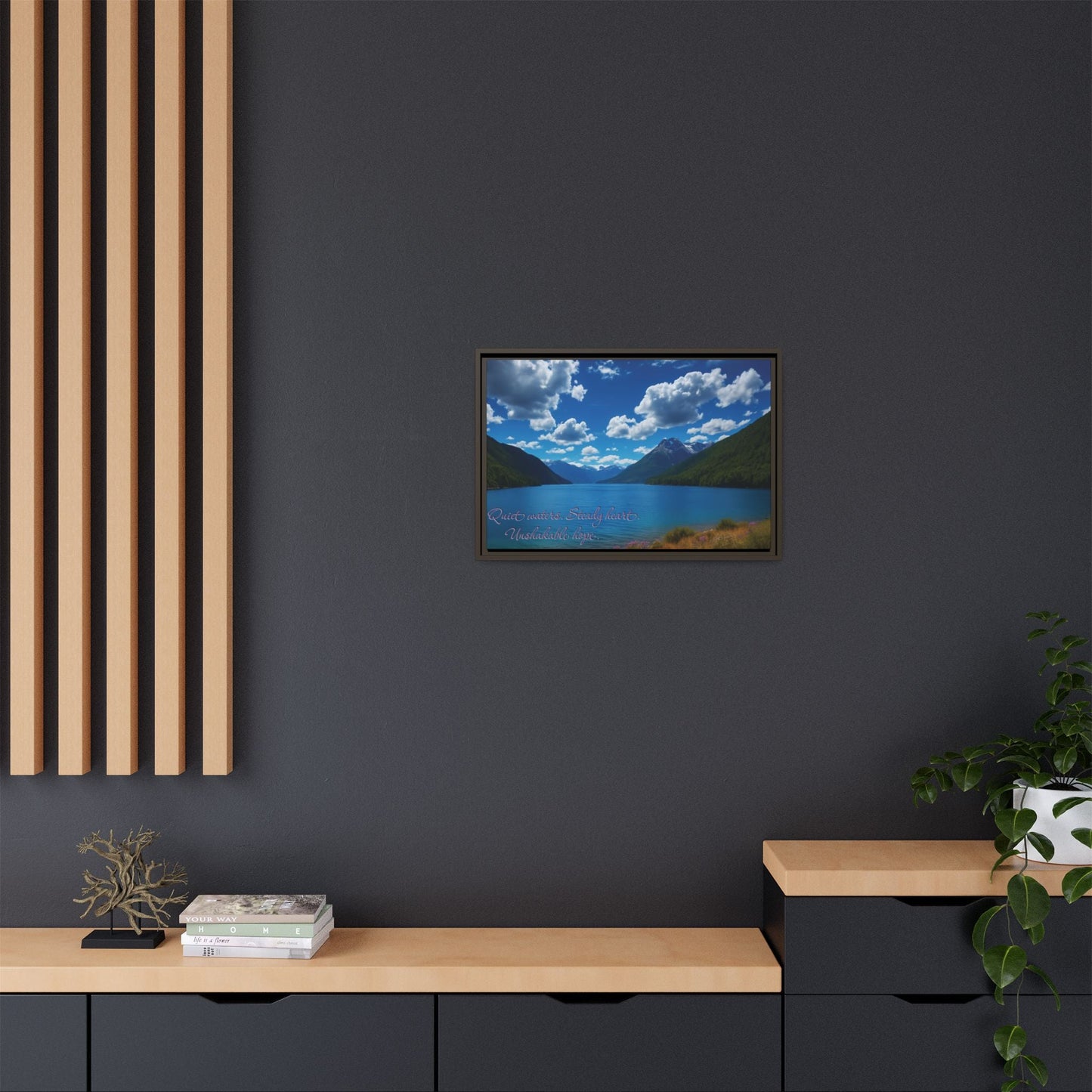 Canvas Quiet Waters Steady Heart Unshakable Hope Matte Canvas, Pinewood Framed - Vibrant Styles