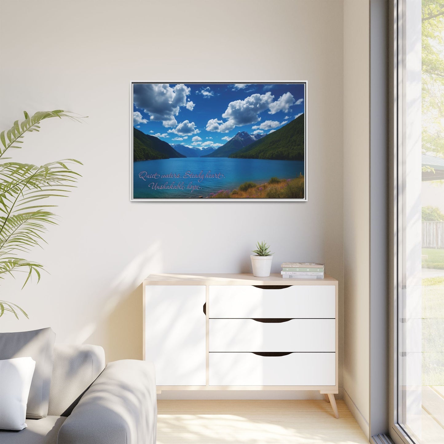 Canvas Quiet Waters Steady Heart Unshakable Hope Matte Canvas, Pinewood Framed - Vibrant Styles