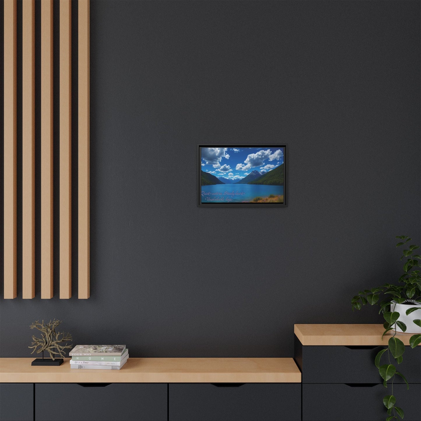 Canvas Quiet Waters Steady Heart Unshakable Hope Matte Canvas, Pinewood Framed - Vibrant Styles