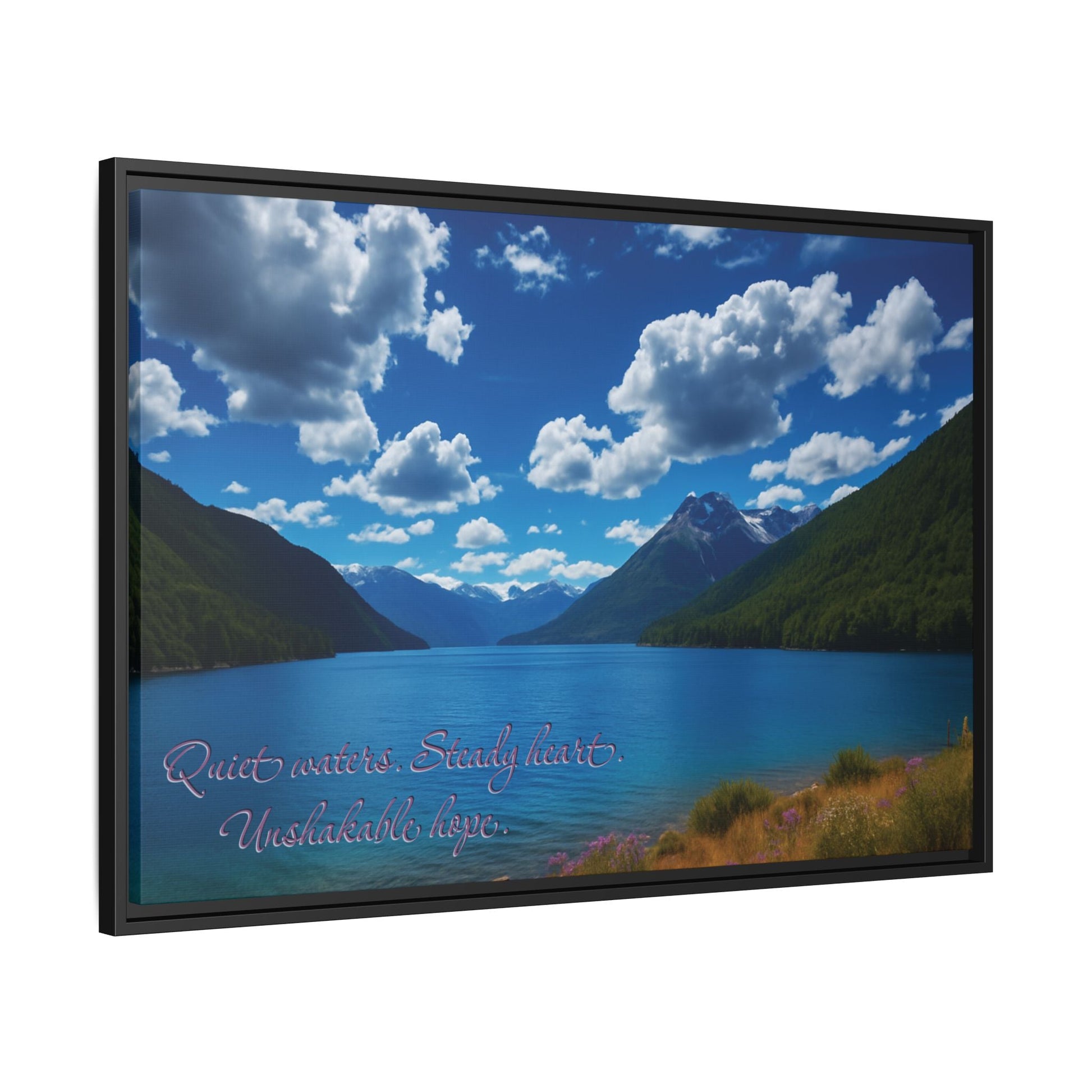 Canvas Quiet Waters Steady Heart Unshakable Hope Matte Canvas, Pinewood Framed - Vibrant Styles