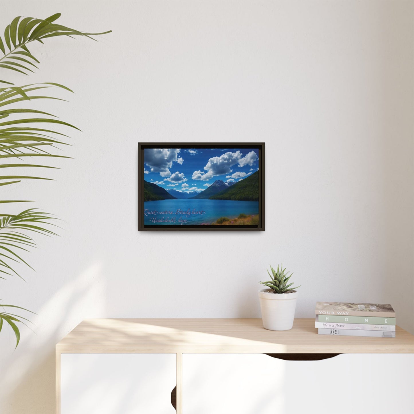 Canvas Quiet Waters Steady Heart Unshakable Hope Matte Canvas, Pinewood Framed - Vibrant Styles