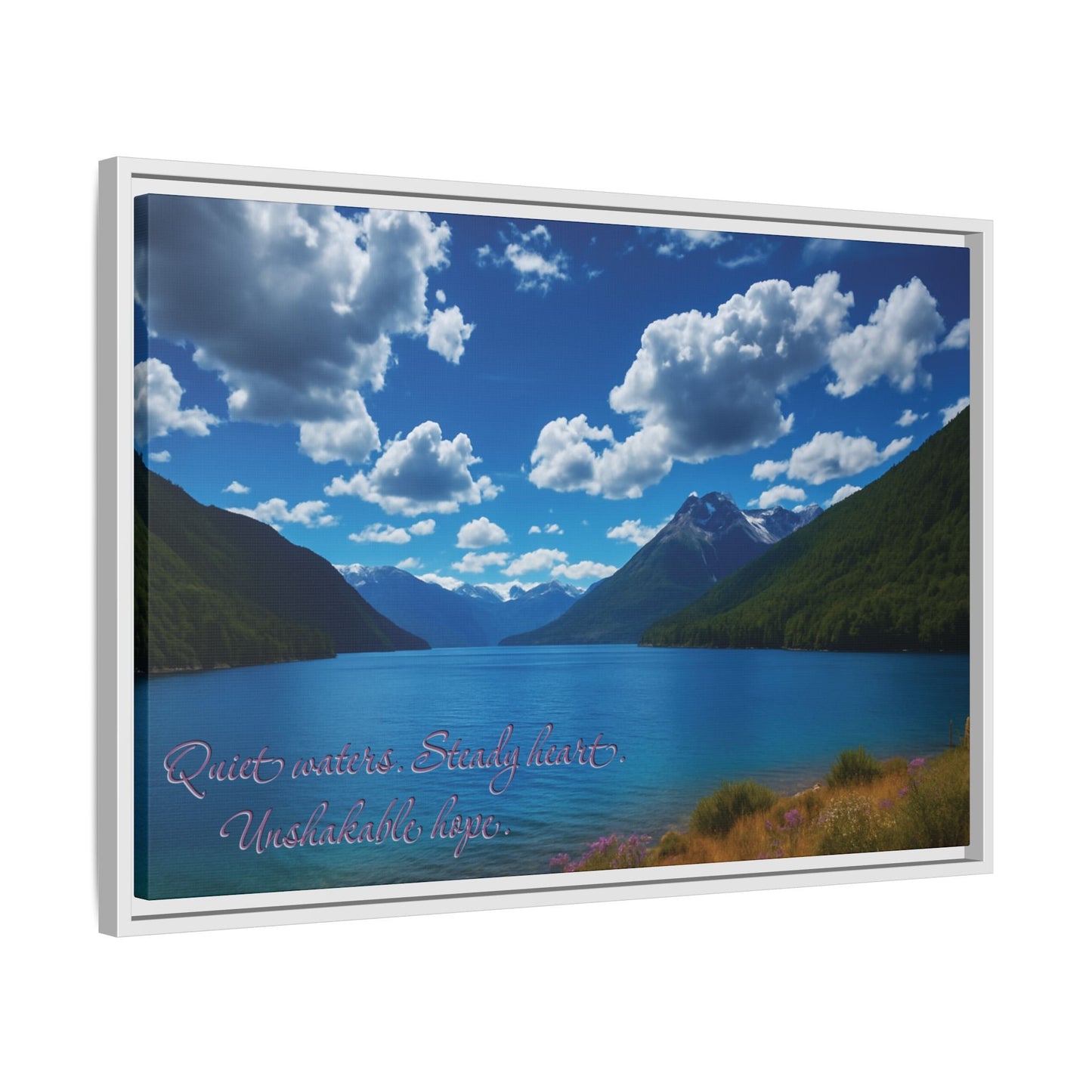 Canvas Quiet Waters Steady Heart Unshakable Hope Matte Canvas, Pinewood Framed - Vibrant Styles
