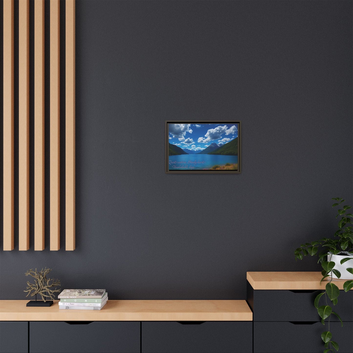 Canvas Quiet Waters Steady Heart Unshakable Hope Matte Canvas, Pinewood Framed - Vibrant Styles