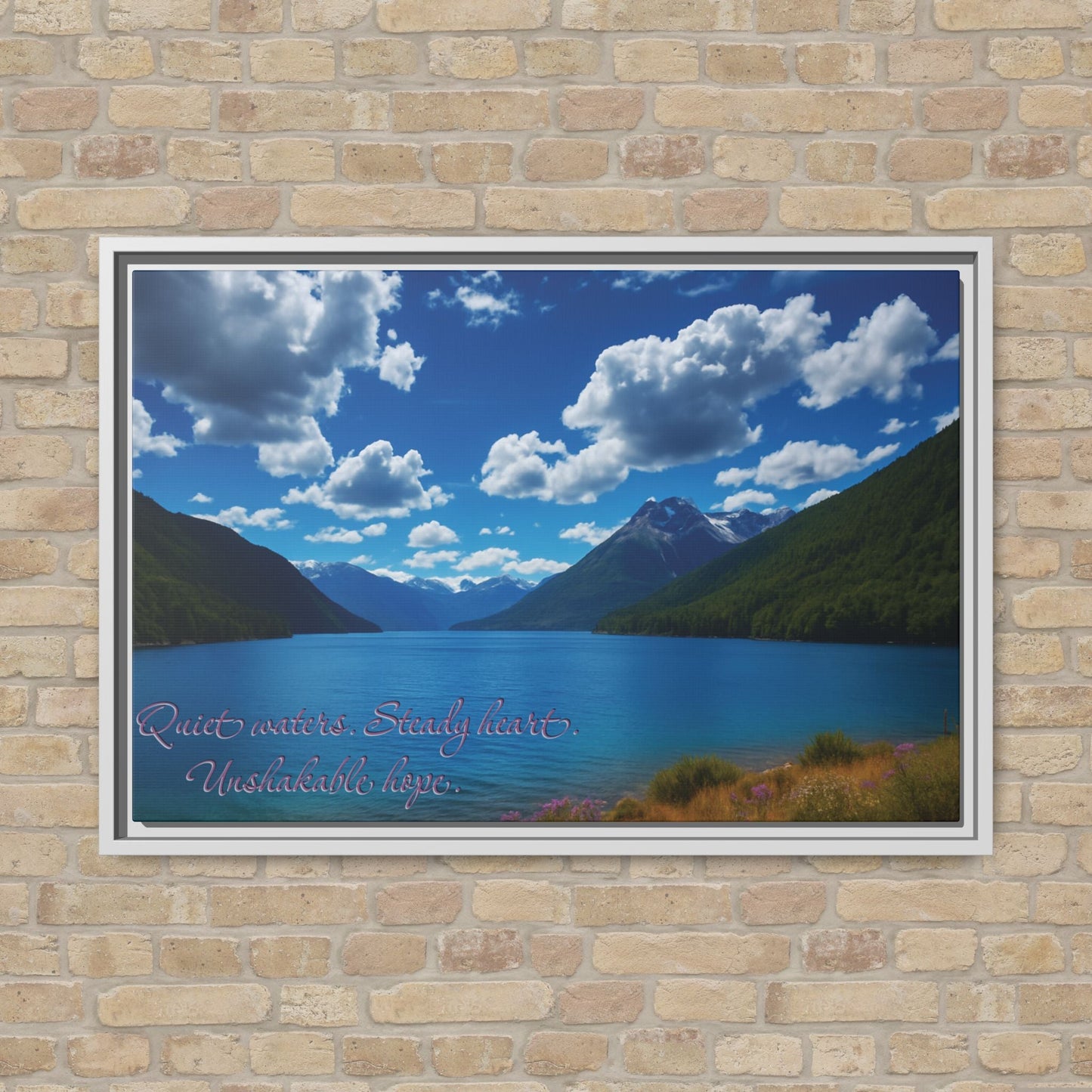 Canvas Quiet Waters Steady Heart Unshakable Hope Matte Canvas, Pinewood Framed - Vibrant Styles