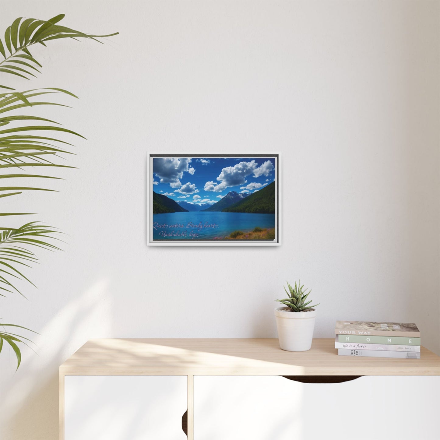 Canvas Quiet Waters Steady Heart Unshakable Hope Matte Canvas, Pinewood Framed - Vibrant Styles