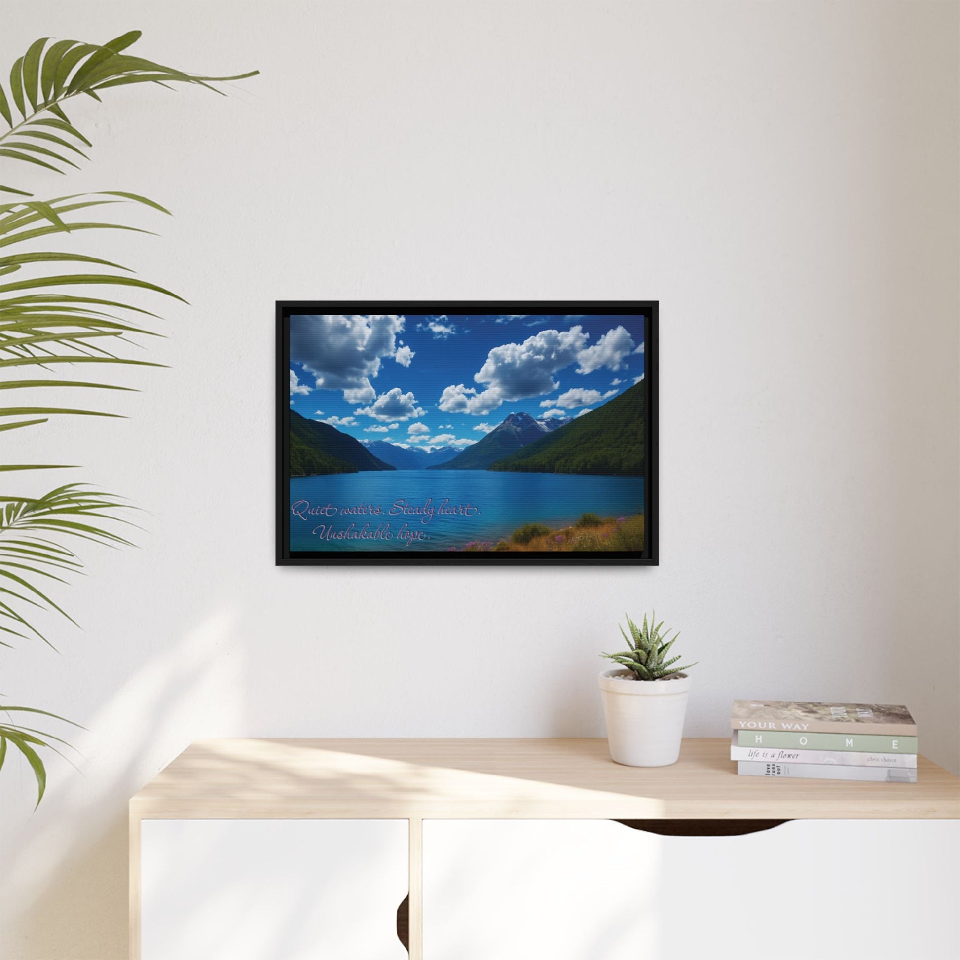 Canvas Quiet Waters Steady Heart Unshakable Hope Matte Canvas, Pinewood Framed - Vibrant Styles