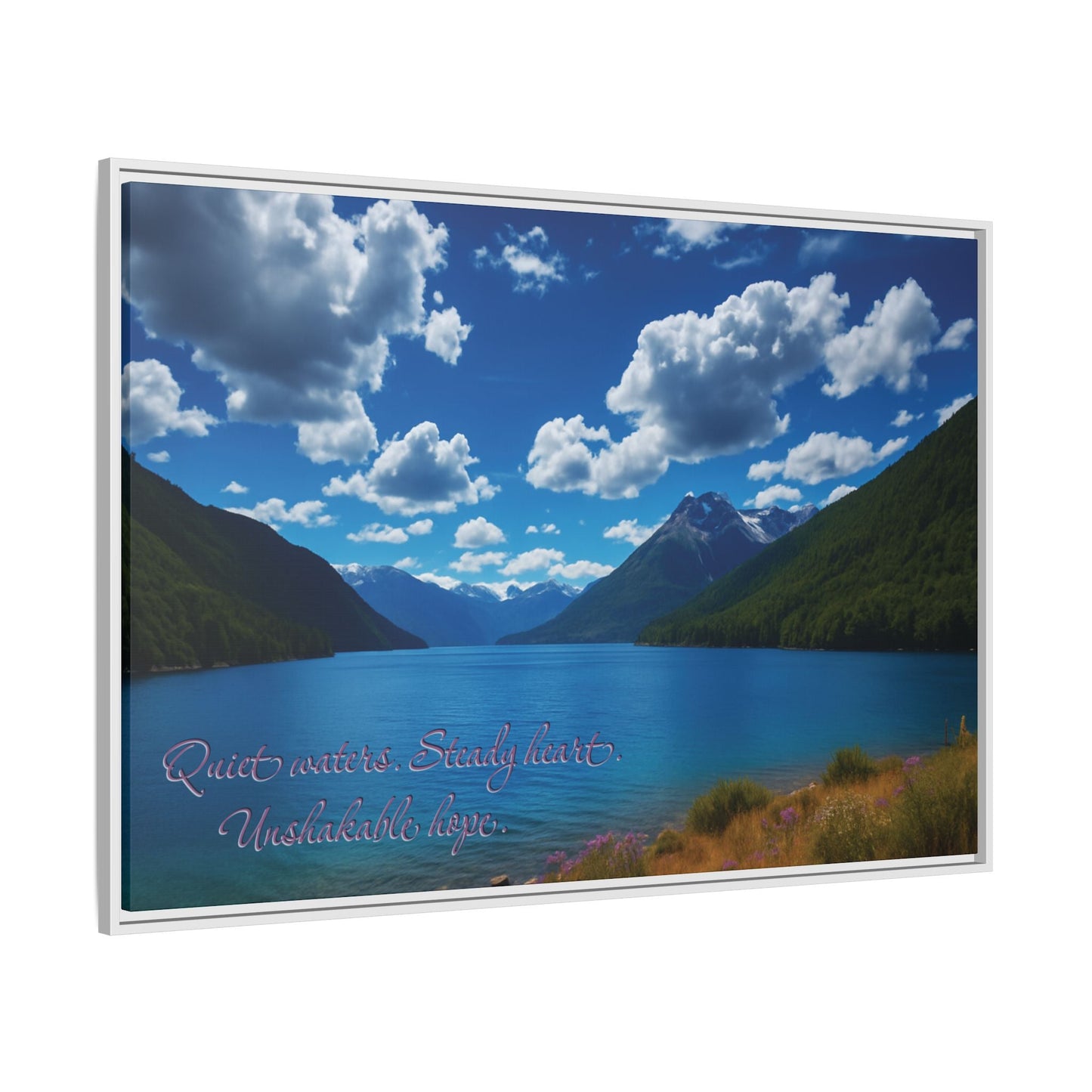 Canvas Quiet Waters Steady Heart Unshakable Hope Matte Canvas, Pinewood Framed - Vibrant Styles