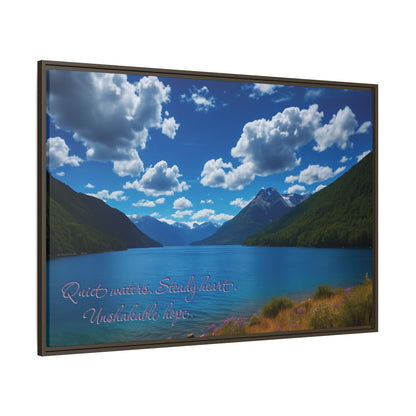 Canvas Quiet Waters Steady Heart Unshakable Hope Matte Canvas, Pinewood Framed - Vibrant Styles