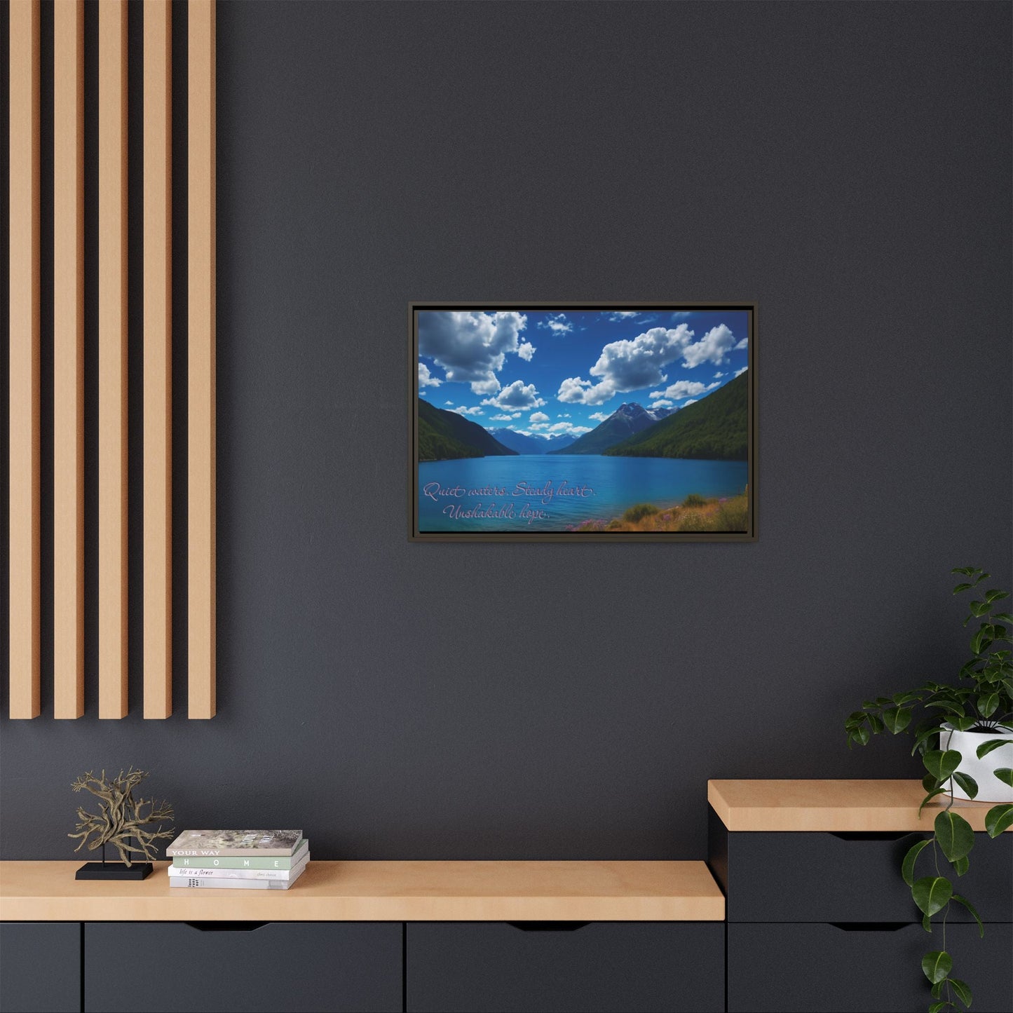 Canvas Quiet Waters Steady Heart Unshakable Hope Matte Canvas, Pinewood Framed - Vibrant Styles