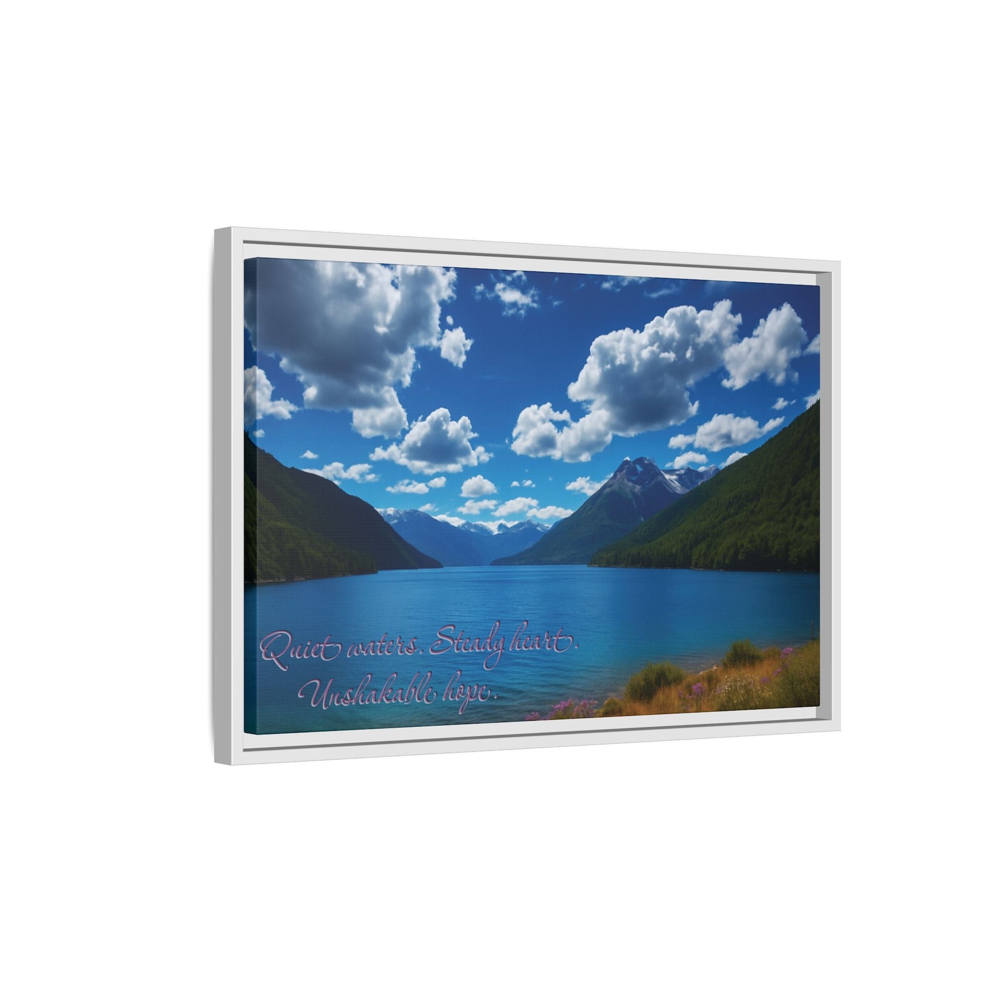 Canvas Quiet Waters Steady Heart Unshakable Hope Matte Canvas, Pinewood Framed - Vibrant Styles