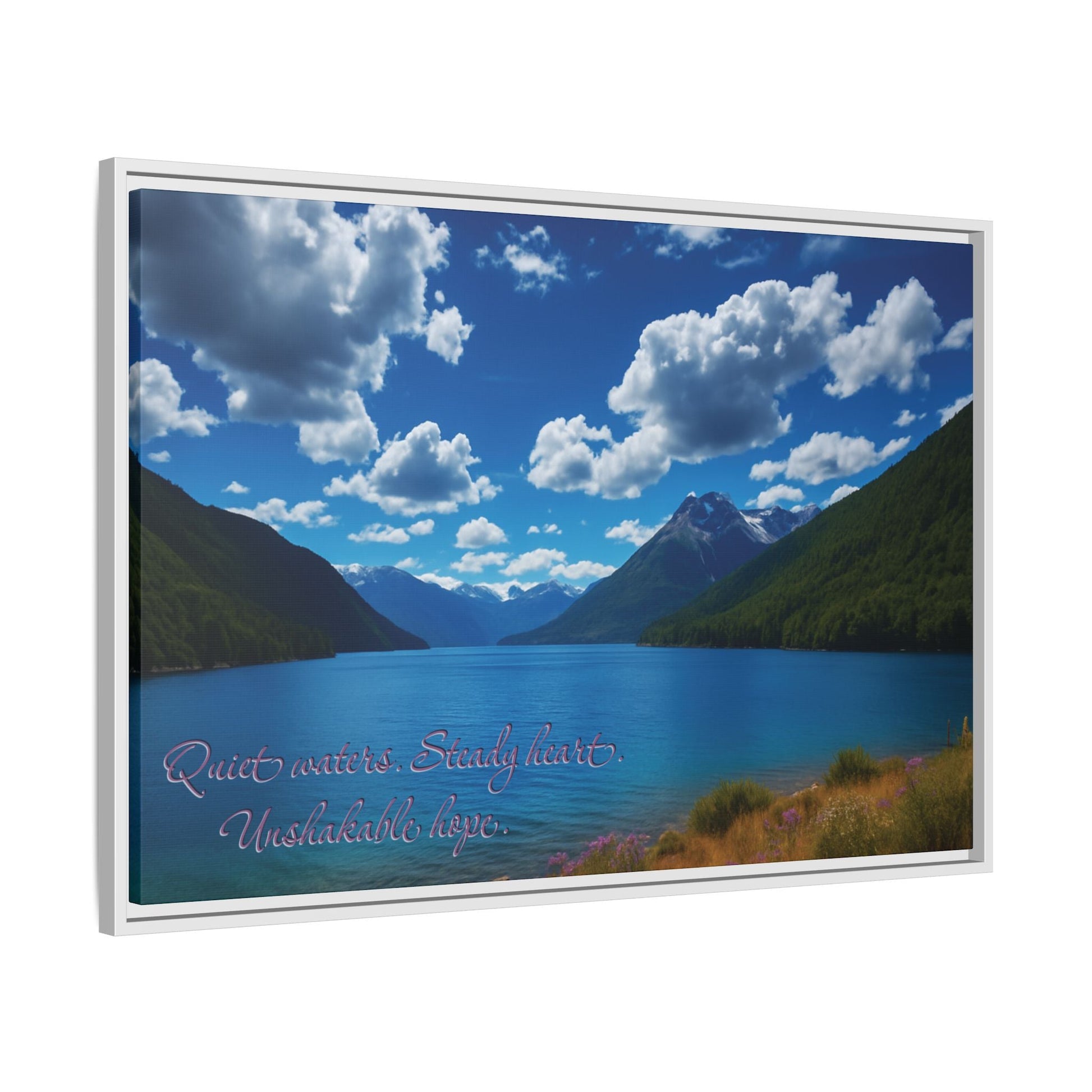 Canvas Quiet Waters Steady Heart Unshakable Hope Matte Canvas, Pinewood Framed - Vibrant Styles