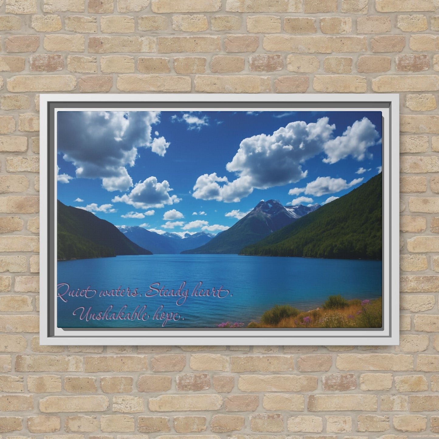Canvas Quiet Waters Steady Heart Unshakable Hope Matte Canvas, Pinewood Framed - Vibrant Styles
