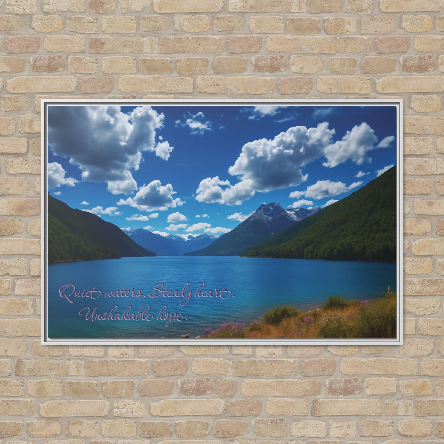 Canvas Quiet Waters Steady Heart Unshakable Hope Matte Canvas, Pinewood Framed - Vibrant Styles