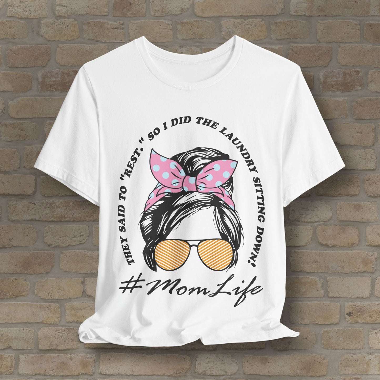 Graphic & Text Rest By Doing Laundry Sitting Down Tee - Vibrant Styles