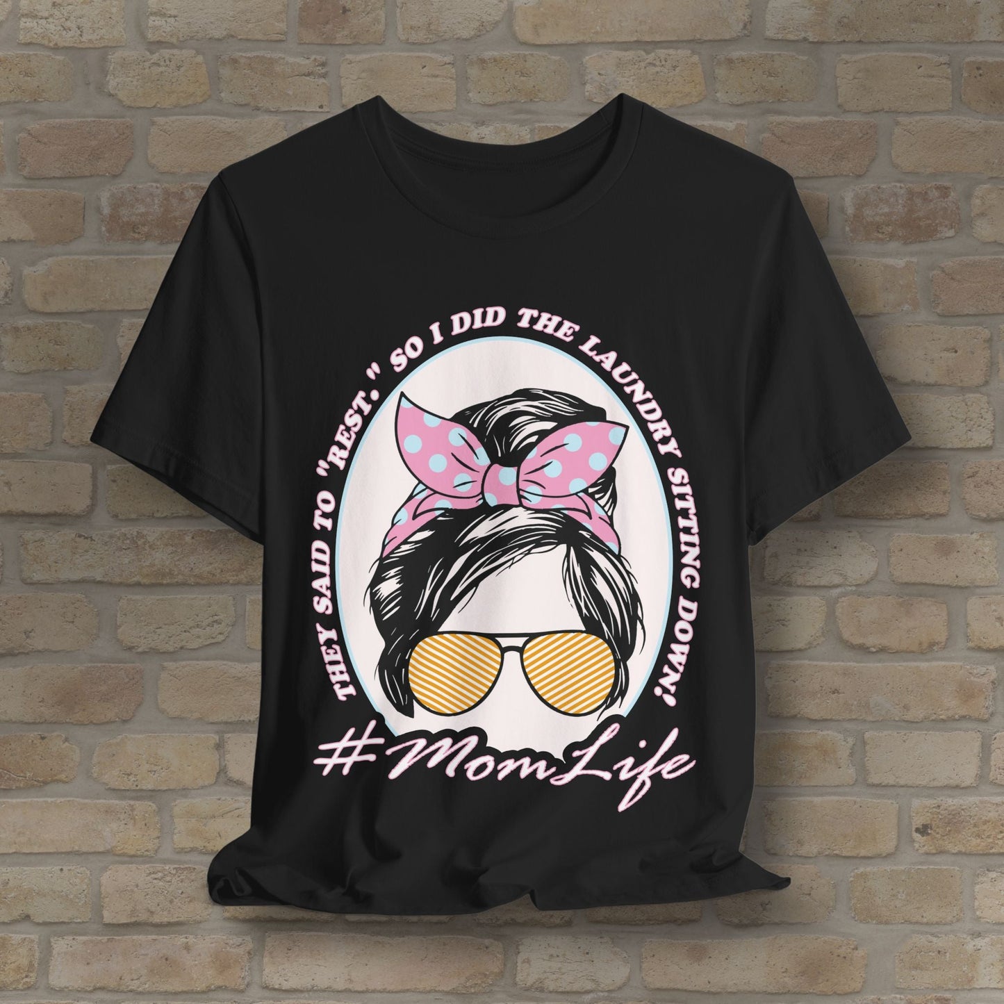 Graphic & Text Rest By Doing Laundry Sitting Down Tee - Vibrant Styles