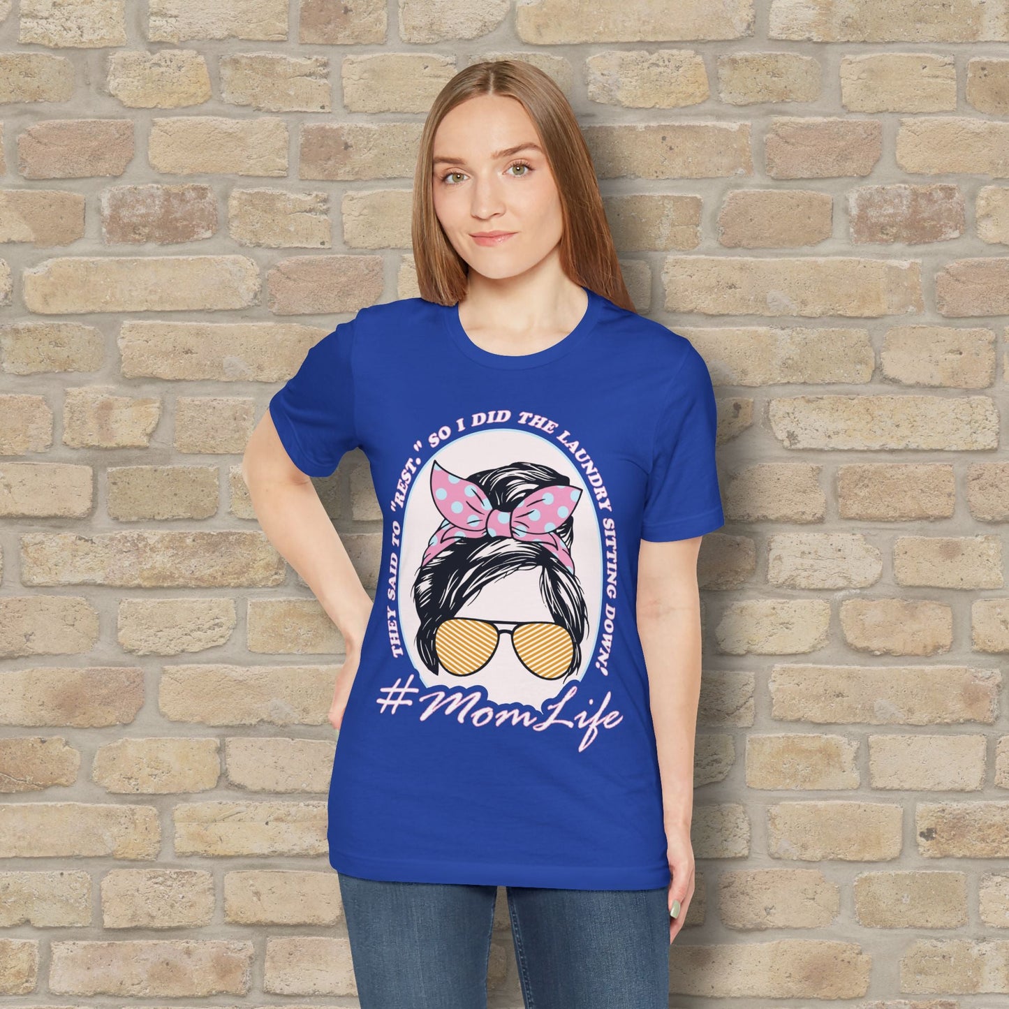 Graphic & Text T-Shirts Rest By Doing Laundry Sitting Down Tee - Vibrant Styles