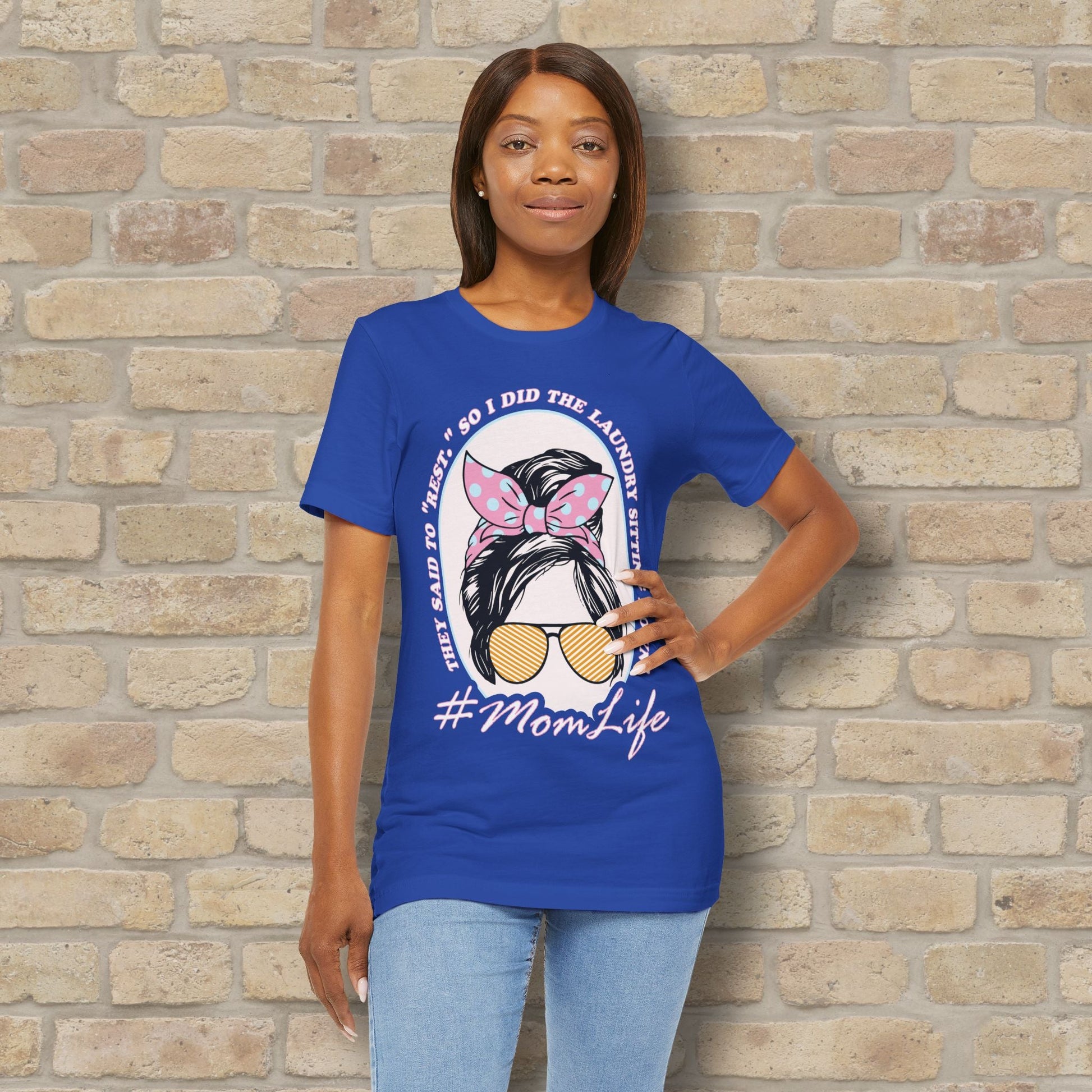 Graphic & Text Rest By Doing Laundry Sitting Down Tee - Vibrant Styles