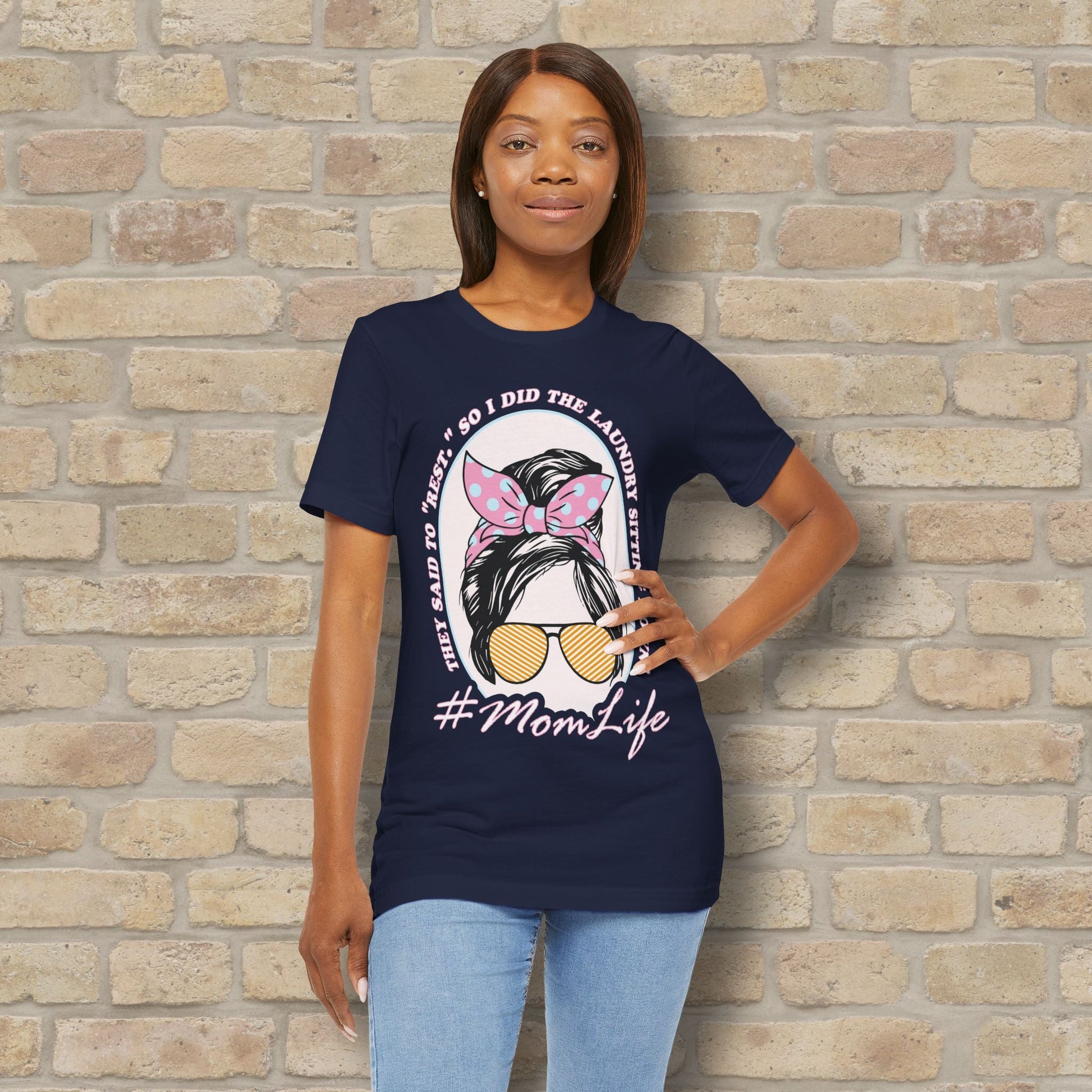 Graphic & Text T-Shirts Rest By Doing Laundry Sitting Down Tee - Vibrant Styles