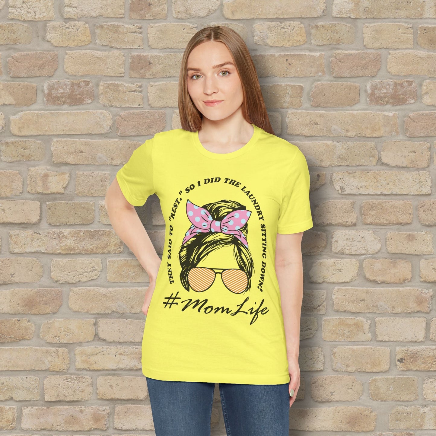 Graphic & Text T-Shirts Rest By Doing Laundry Sitting Down Tee - Vibrant Styles