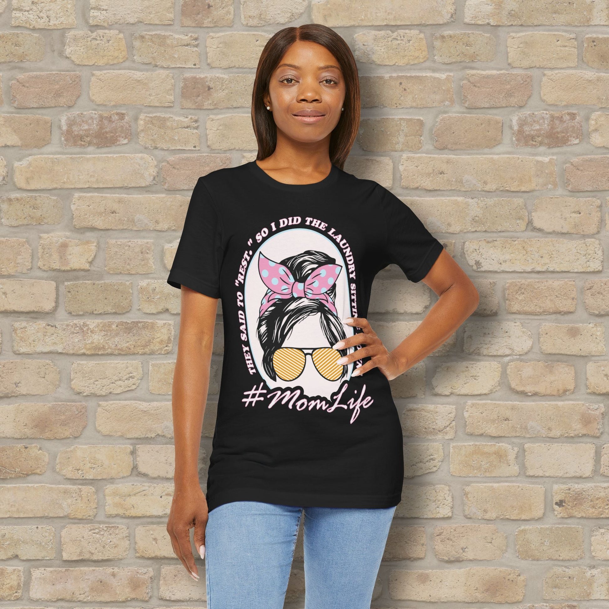 Graphic & Text Rest By Doing Laundry Sitting Down Tee - Vibrant Styles