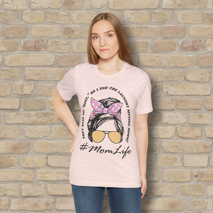 Graphic & Text Rest By Doing Laundry Sitting Down Tee - Vibrant Styles