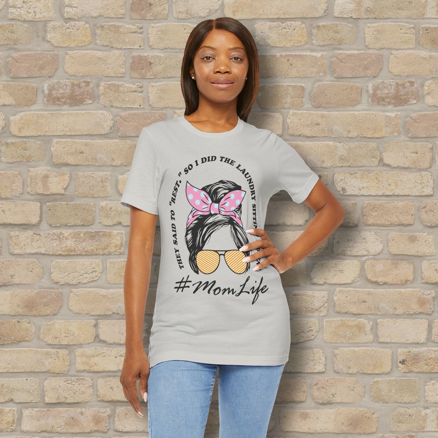 Graphic & Text Rest By Doing Laundry Sitting Down Tee - Vibrant Styles