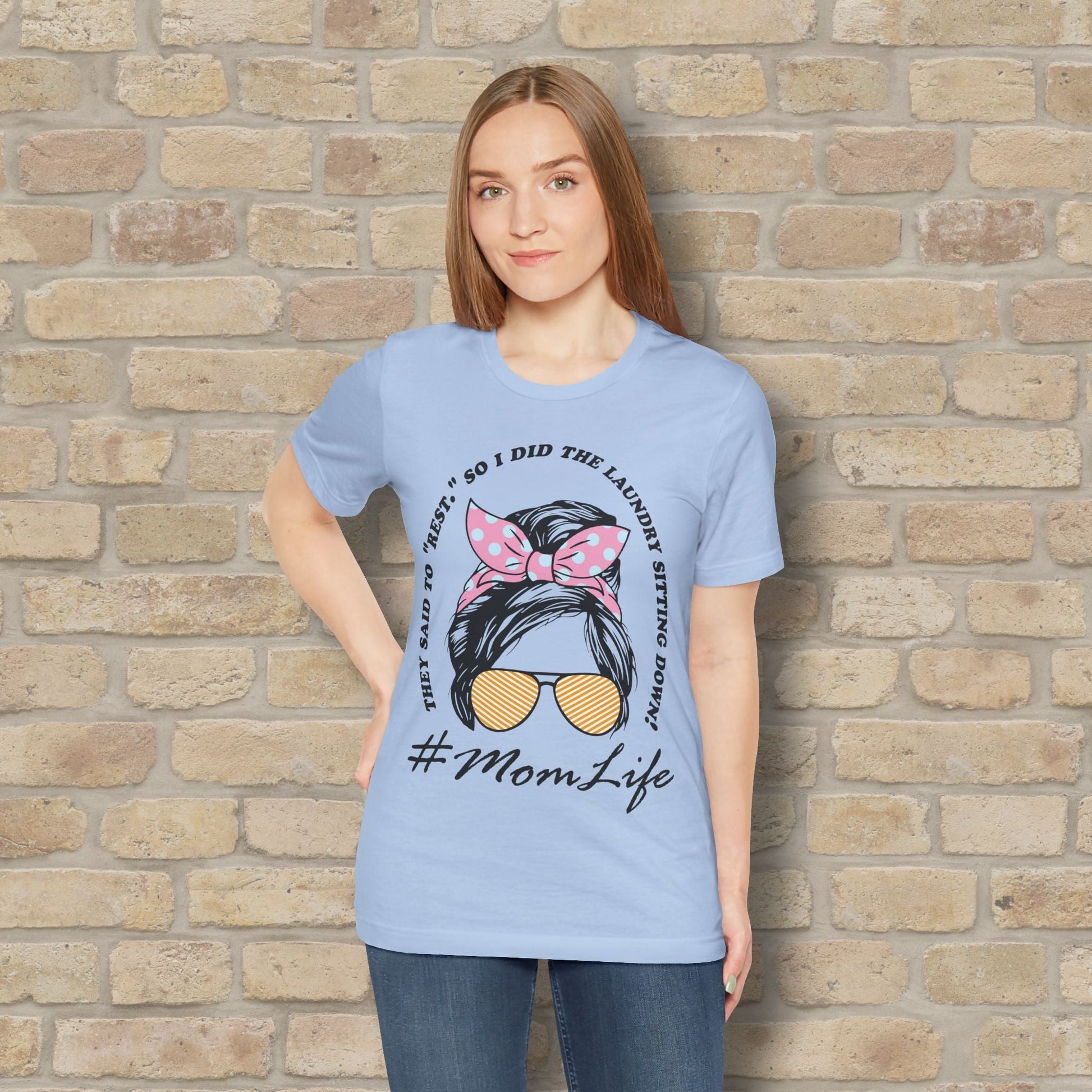 Graphic & Text Rest By Doing Laundry Sitting Down Tee - Vibrant Styles