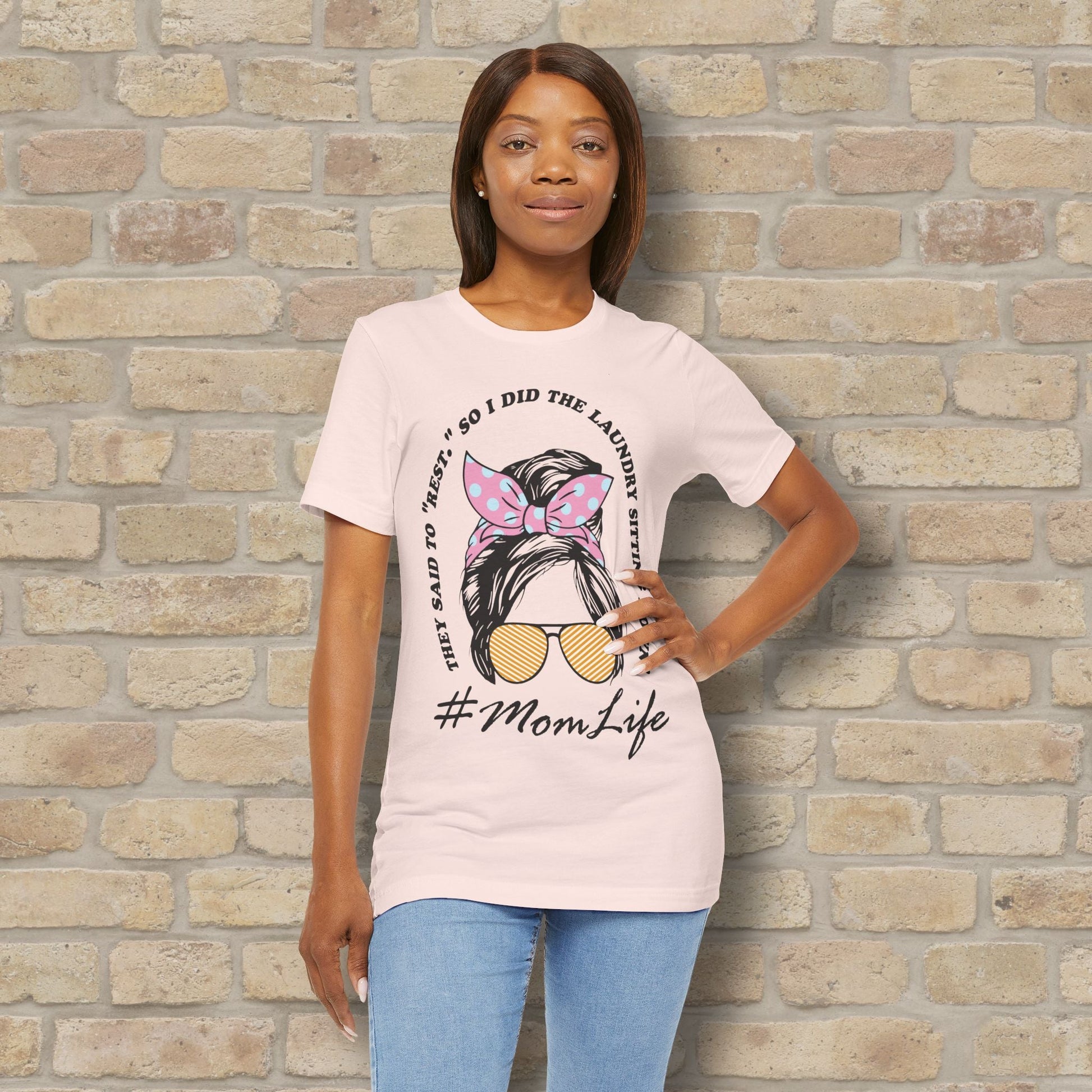 Graphic & Text Rest By Doing Laundry Sitting Down Tee - Vibrant Styles