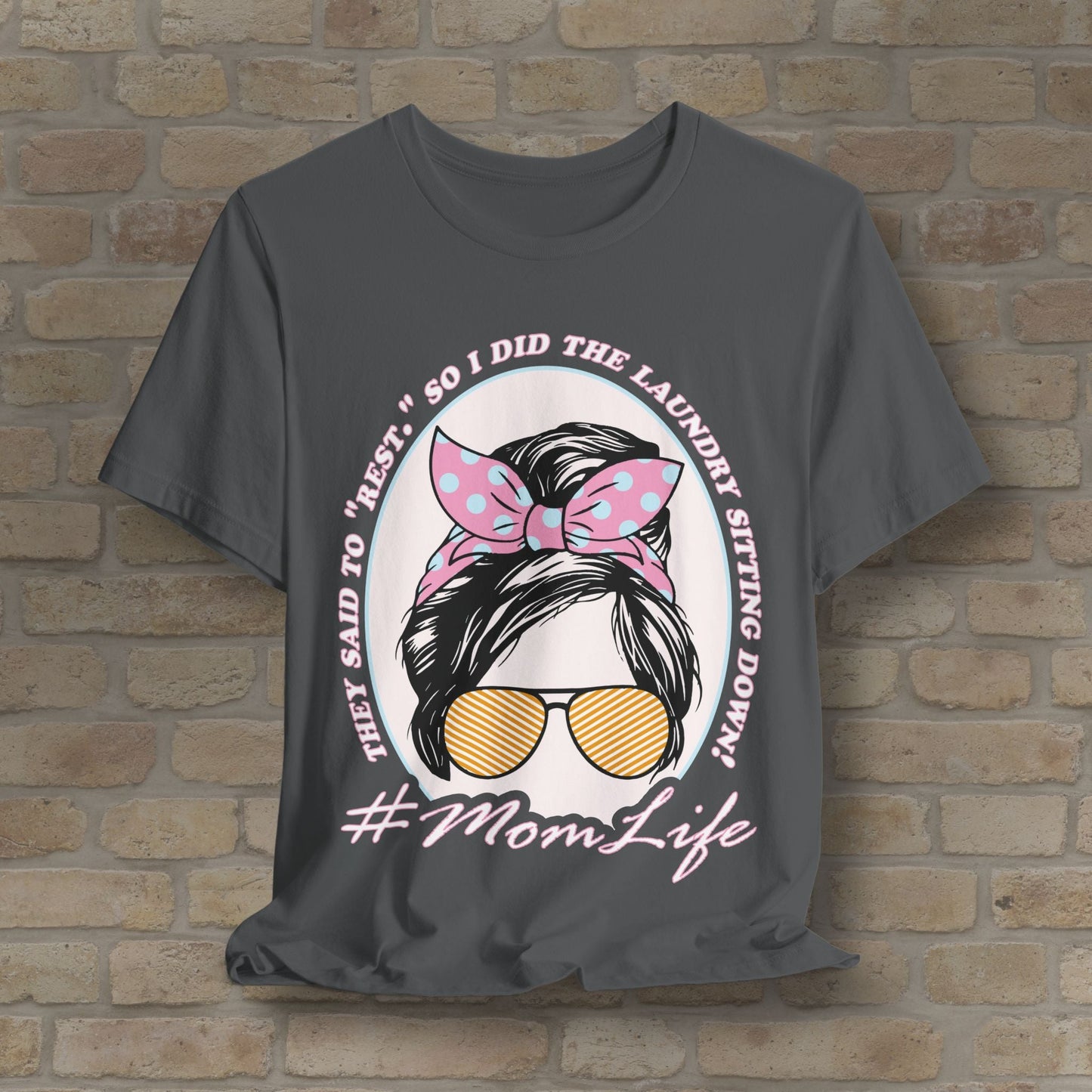 Graphic & Text T-Shirts Rest By Doing Laundry Sitting Down Tee - Vibrant Styles