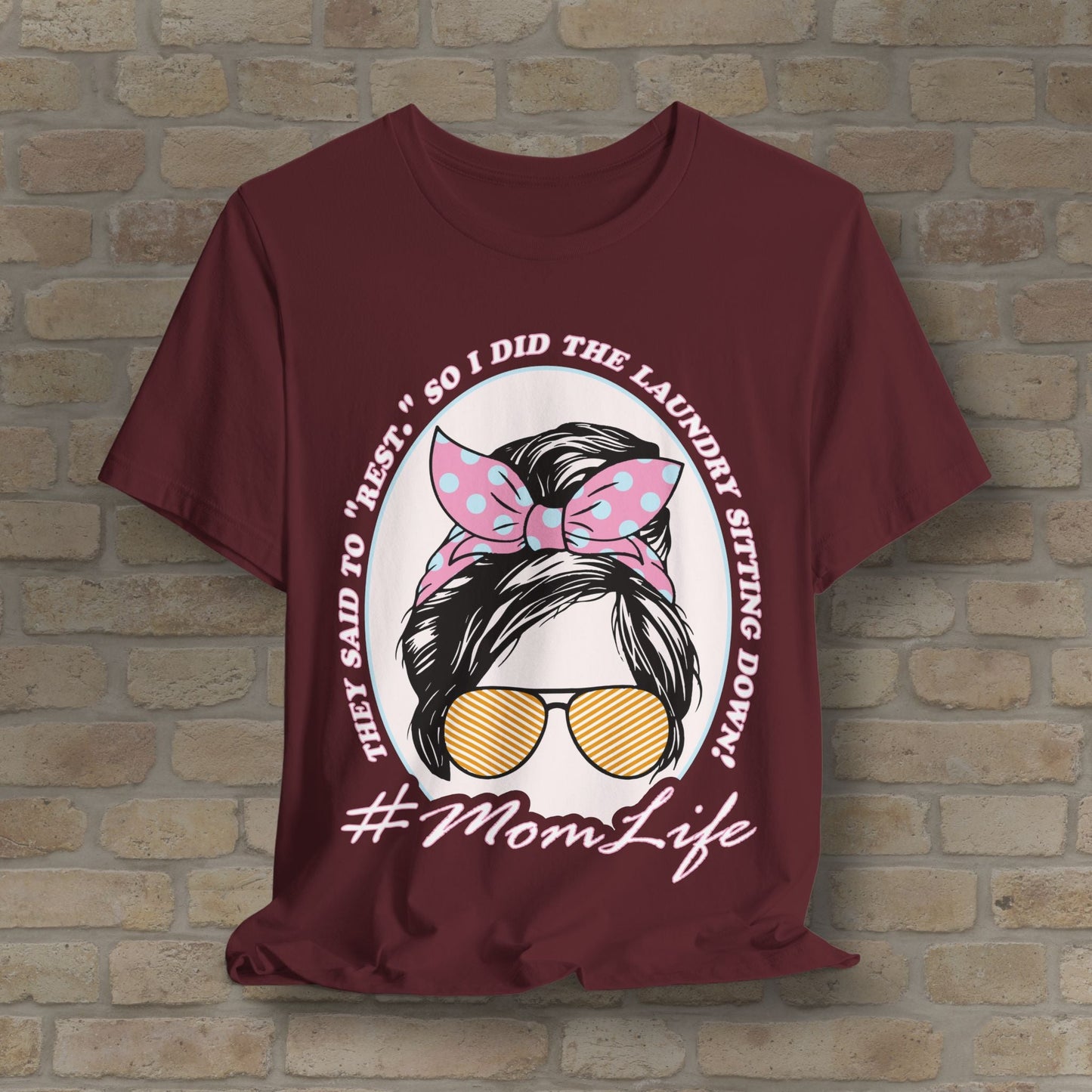 Graphic & Text Rest By Doing Laundry Sitting Down Tee - Vibrant Styles