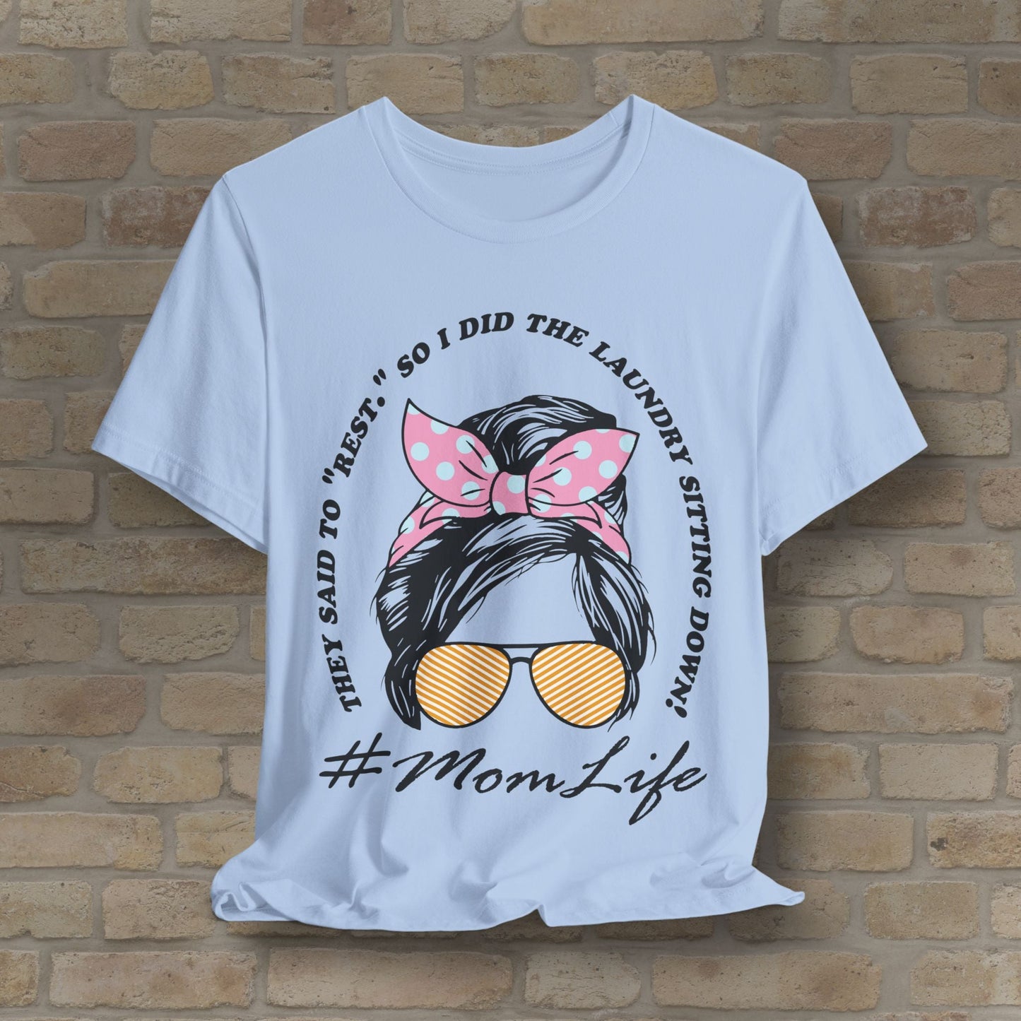 Graphic & Text Rest By Doing Laundry Sitting Down Tee - Vibrant Styles