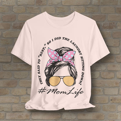 Graphic & Text T-Shirts Rest By Doing Laundry Sitting Down Tee - Vibrant Styles