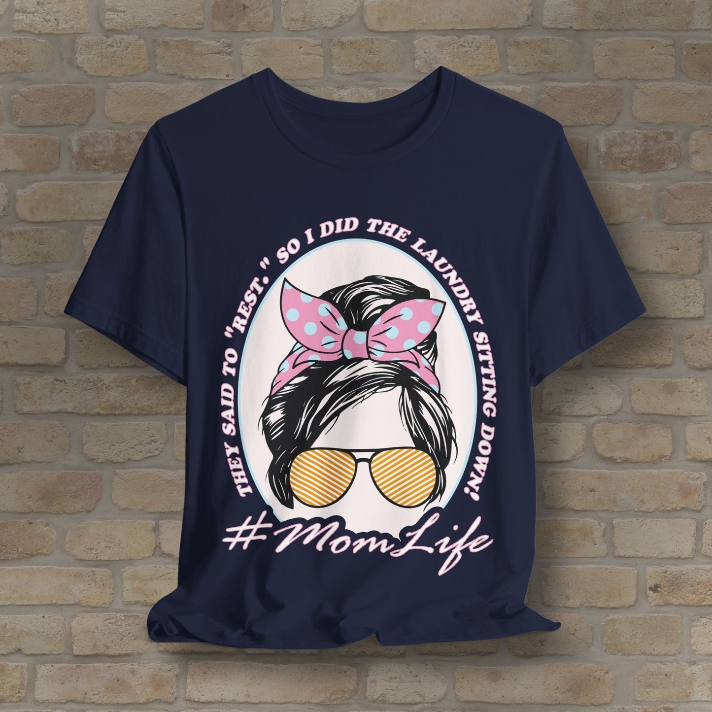 Graphic & Text Rest By Doing Laundry Sitting Down Tee - Vibrant Styles