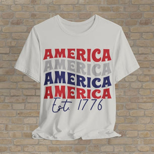 Text Only T-Shirts Retro America Est 1776 Tee - Vibrant Styles
