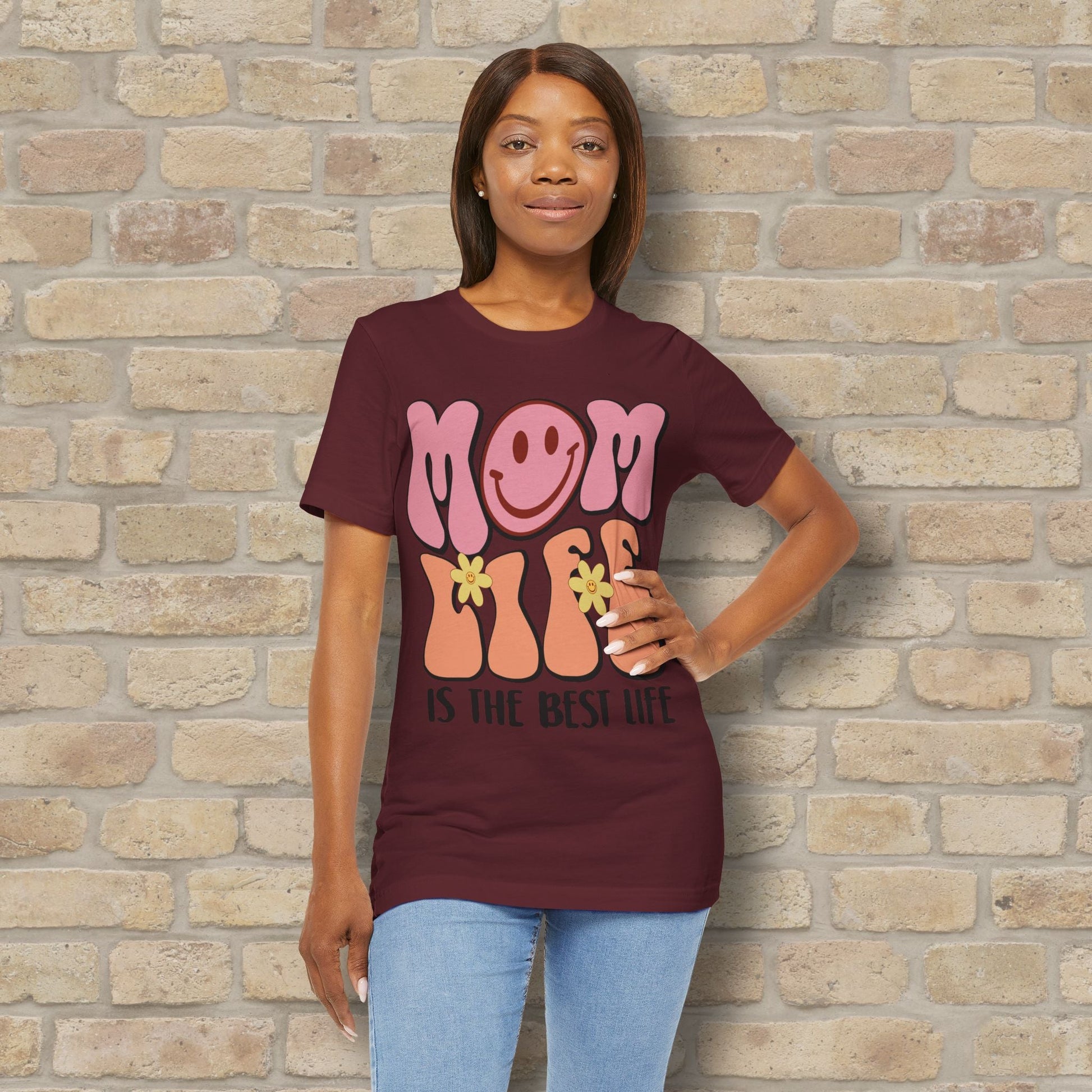 Mostly Text T-Shirts Retro Mom Life Tee - Vibrant Styles
