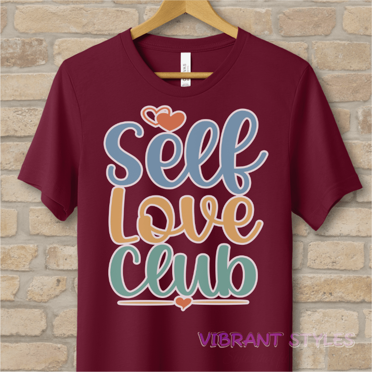 Mostly Text T-Shirts Self Love Club Tee - Vibrant Styles
