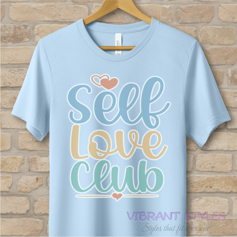 Mostly Text T-Shirts Self Love Club Tee - Vibrant Styles